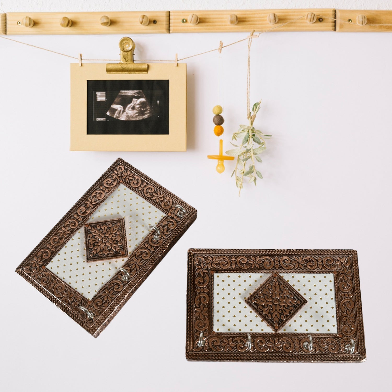 7598 Handicraft Meenakari Wooden keyholder | Wall Hanging Key Holder Style for Your Home Decor & Gift Keys Stand for Entryway, Kitchen, Office, Bedroom Decorative Keys Organizer keyholder (2 Pc Set) 7598 Handicraft Meenakari Wooden keyholder | Wall Hanging Key Holder Style for Your Home Decor & Gift Keys Stand for Entryway, Kitchen, Office, Bedroom Decorative Keys Organizer keyholder (2 Pc Set)